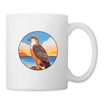 Hawk Watercolor Cartoon Kawaii Clipart Animal - Mug - white - Right
