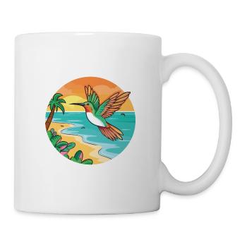 Colibri aquarelle dessin animé Kawaii Clipart animal de compagnie - Mug blanc - blanc - Droite