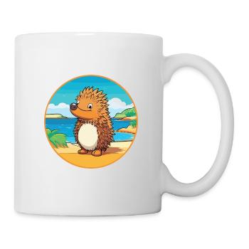 Echidna Watercolor Cartoon Kawaii Clipart Animal - Mug - white - Right