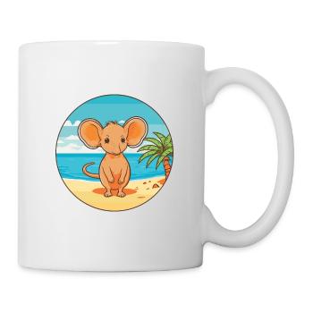 Elephant Shrew Watercolor Cartoon Kawaii Animal - Mug - white - Right
