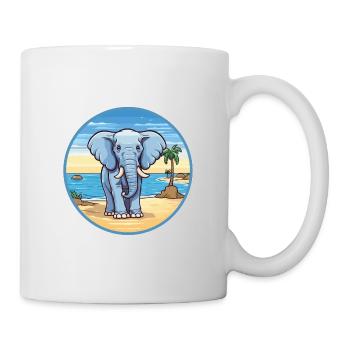 Éléphant aquarelle dessin animé Kawaii Clipart Animal - Mug blanc - blanc - Droite
