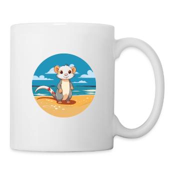 Ferret Watercolor Cartoon Kawaii Clipart Animal - Mug - white - Right