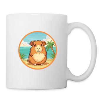 Cochon d’Inde aquarelle dessin animé Kawaii Clipart animal de compagnie - Mug blanc - blanc - Droite