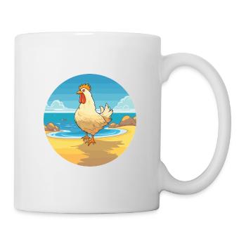Hen Watercolor Cartoon Kawaii Clipart Animal - Mug - white - Right
