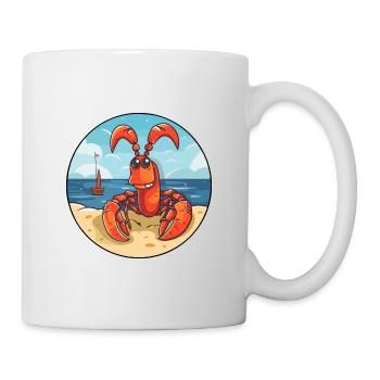 Homard aquarelle dessin animé Kawaii Clipart Animal - Mug blanc - blanc - Droite