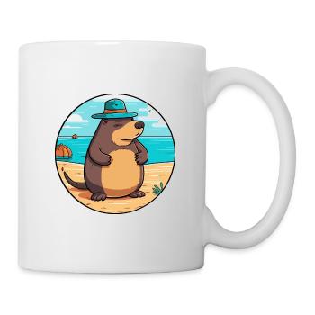 Mole Watercolor Cartoon Kawaii Clipart Animal - Mug - white - Right