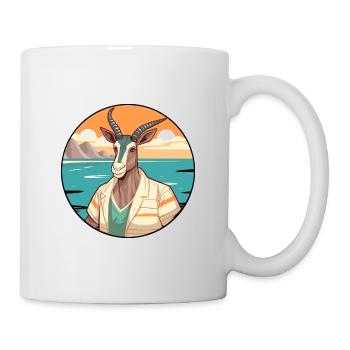 Oryx Aquarelle Dessin Animé Kawaii Clipart Animal - Mug blanc - blanc - Droite