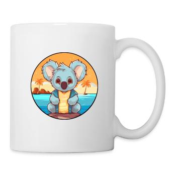 Koala Aquarell Cartoon Kawaii Clipart Tier - Tasse - Weiß - Rechts