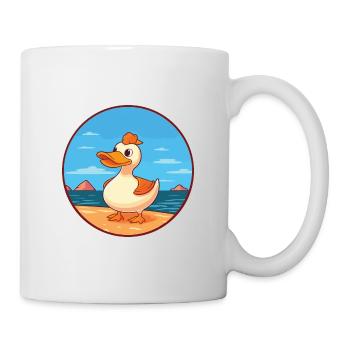 Duck Watercolor Cartoon Kawaii Clipart Animal - Mug - white - Right
