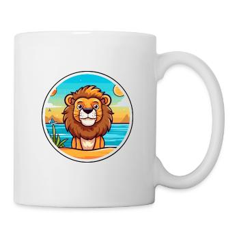 Lion Watercolor Cartoon Kawaii Clipart Animal - Mug - white - Right