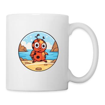 Ladybug Watercolor Cartoon Kawaii Clipart Animal - Mug - white - Right