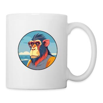 Mandrill aquarelle dessin animé Kawaii Clipart Animal - Mug blanc - blanc - Droite