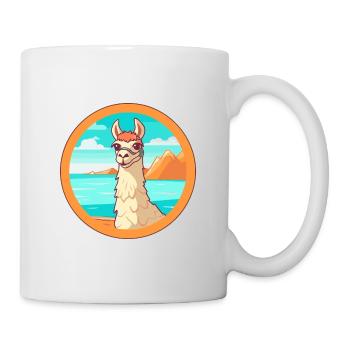 Lama Aquarell Cartoon Kawaii Clipart Tier - Tasse - Weiß - Rechts
