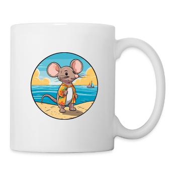 Mouse Watercolor Cartoon Kawaii Clipart Animal - Mug - white - Right