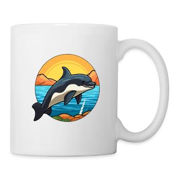 Orca Watercolor Cartoon Kawaii Clipart Animal - Mug - white - Right