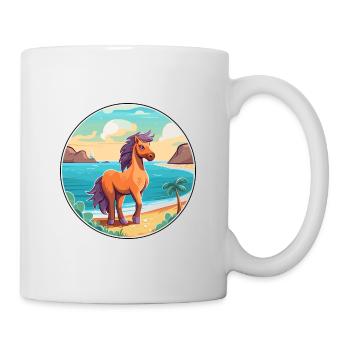 Pony Aquarell Cartoon Kawaii Clipart Tier - Tasse - Weiß - Rechts