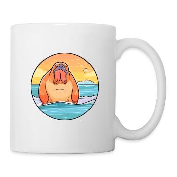 Walrus Watercolor Cartoon Kawaii Clipart Animal - Mug - white - Right