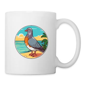 Pigeon Watercolor Cartoon Kawaii Clipart Animal - Mug - white - Right