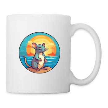 Rat Watercolor Cartoon Kawaii Clipart Animal - Mug - white - Right