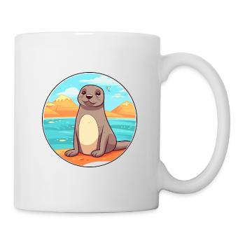 Seal Watercolor Cartoon Kawaii Clipart Animal - Mug - white - Right