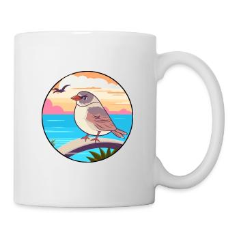 Sparrow Watercolor Cartoon Kawaii Clipart Animal - Mug - white - Right