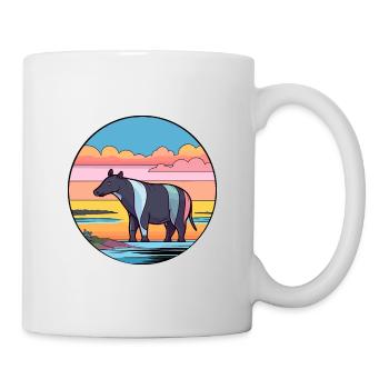 Tapir Watercolor Cartoon Kawaii Clipart Animal - Mug - white - Right