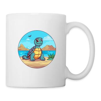 Turtle Watercolor Cartoon Kawaii Clipart Animal - Mug - white - Right