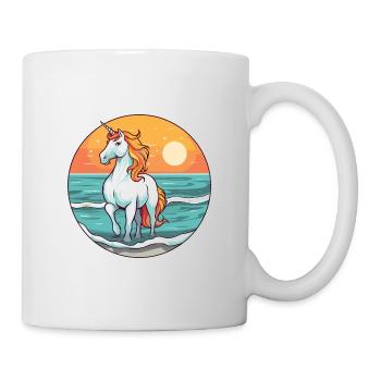 Unicorn Watercolor Cartoon Kawaii Clipart Animal - Mug - white - Right