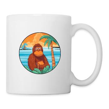 Orang-Utan Aquarell Cartoon Kawaii Clipart Tier - Tasse - Weiß - Rechts