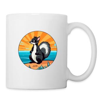 Skunk Aquarelle Dessin animé Kawaii Clipart Animal - Mug blanc - blanc - Droite