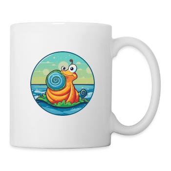Schnecke Aquarell Cartoon Kawaii Clipart Tier - Tasse - Weiß - Rechts