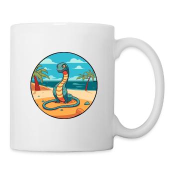 Snake Watercolor Cartoon Kawaii Clipart Animal - Mug - white - Right