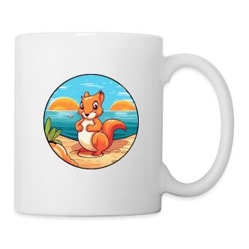 écureuil aquarelle dessin animé Kawaii Clipart Animal - Mug blanc - blanc - Droite