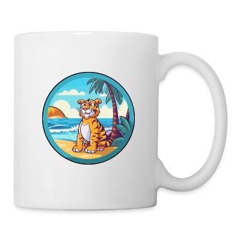 Tiger Watercolor Cartoon Kawaii Clipart Animal - Mug - white - Right
