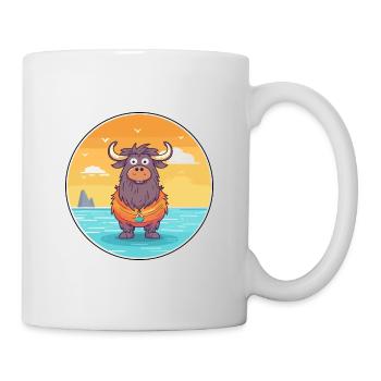 Yak Watercolor Cartoon Kawaii Clipart Animal - Mug - white - Right
