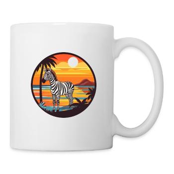 Zebra Watercolor Cartoon Kawaii Clipart Animal - Mug - white - Right