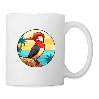 Specht Aquarell Cartoon Kawaii Clipart Haustier - Tasse - Weiß - Rechts
