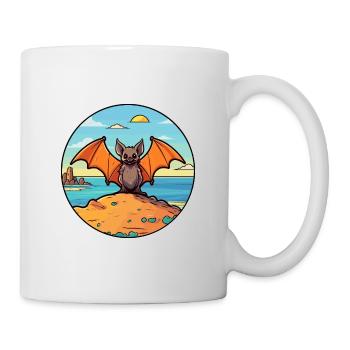Fledermaus Aquarell Cartoon Kawaii Clipart Tier - Tasse - Weiß - Rechts