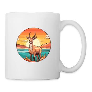 Antelope Watercolor Cartoon Kawaii Clipart Animal - Mug - white - Right