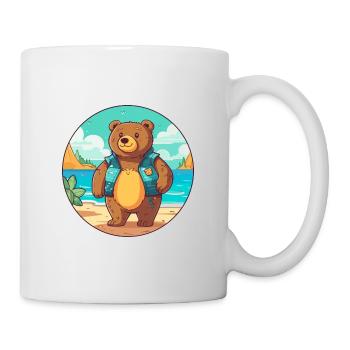 Bär Aquarell Karikatur Kawaii Clipart Tier - Tasse - Weiß - Rechts