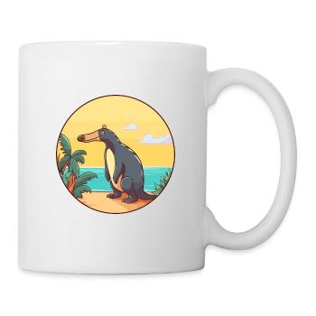 Anteater Watercolor Cartoon Kawaii Clipart Animal - Mug - white - Right