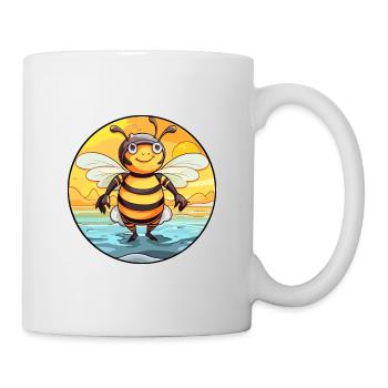 Bee Watercolor Cartoon Kawaii Clipart Animal - Mug - white - Right