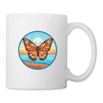 Papillon aquarelle dessin animé Kawaii Clipart Animal - Mug blanc - blanc - Droite