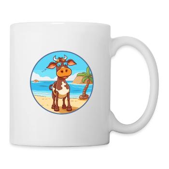 Vache aquarelle dessin animé kawaii clipart animal - Mug blanc - blanc - Droite