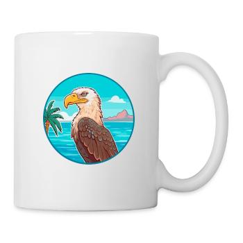 Eagle Watercolor Cartoon Kawaii Clipart Animal - Mug - white - Right