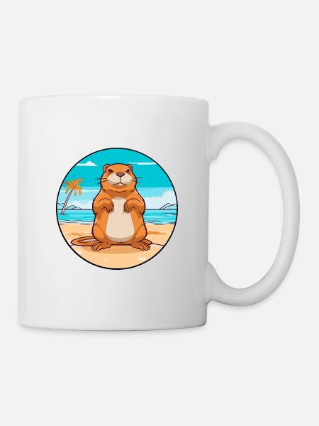 Gopher Aquarell Cartoon Kawaii Clipart Tier - Tasse - Weiß