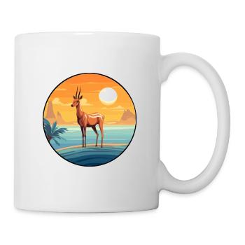 Impala Aquarell Karikatur Kawaii Clipart Tier - Tasse - Weiß - Rechts