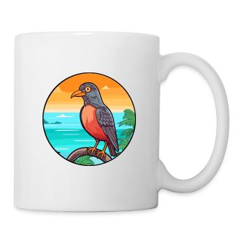 Kuckuck Aquarell Cartoon Kawaii Clipart Tier - Tasse - Weiß - Rechts