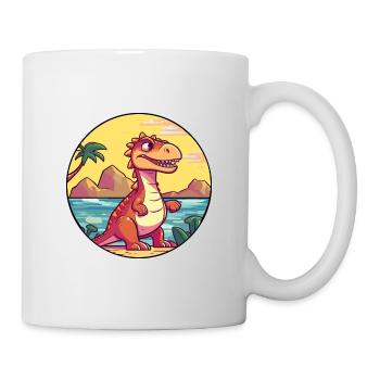 Dinosaurier Aquarell Cartoon Kawaii Clipart Tier - Tasse - Weiß - Rechts