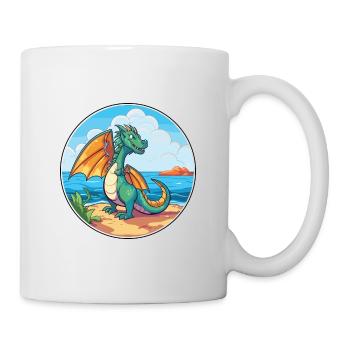 Dragon Watercolor Cartoon Kawaii Clipart Animal - Mug - white - Right